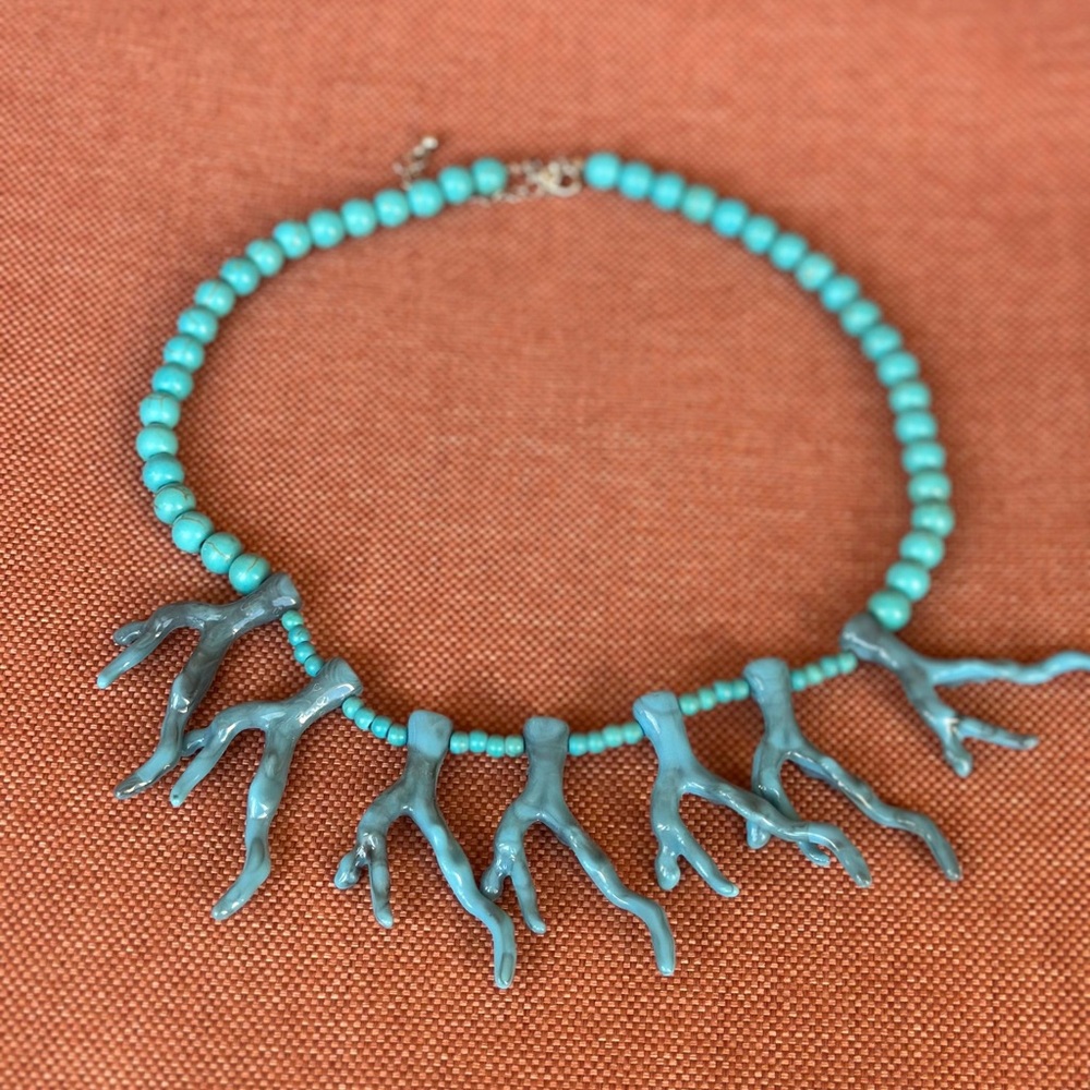 Turquoise Coral Necklace - Picture 7 of 7